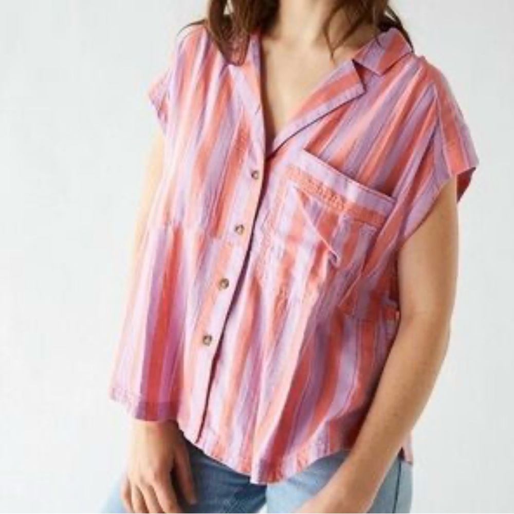 NWT We The Free Sleeveless Button-Up Shirt